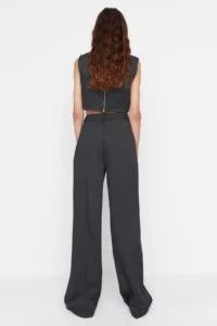 TRENDYOLMİLLA Anthracite Plenty of Hem Weaving Pants - Image 8