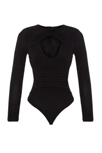 TRENDYOLMİLLA Black Cut Out/Window Detailed Knitting Bodysuit .D.00000 - Image 7