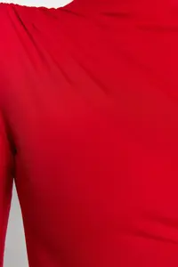 TRENDYOLMİLLA Red Close-fitting Collar Detailed Bodysuit .D.00008 - Image 6