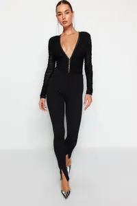 TRENDYOLMİLLA Black Agrafli Knitting Bodysuit .D.00019 - Image 2