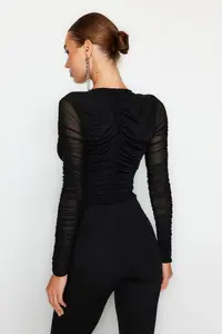 TRENDYOLMİLLA Black Agrafli Knitting Bodysuit .D.00019 - Image 6