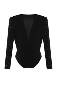 TRENDYOLMİLLA Black Stone padded Knitting Bodysuit .D.00043 - Image 10