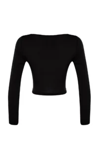 TRENDYOLMİLLA Black Cut Out/Window Detailed Knitting Blouse - Image 8