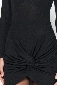 TRENDYOLMİLLA Black Simli Knitting Short Chic Evening Gown Gece Graduation Dress - Image 5