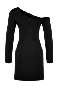 TRENDYOLMİLLA Black Body-Fitting Draped Weaving Short Chic Evening Gown Gece Graduation Dress - Image 10