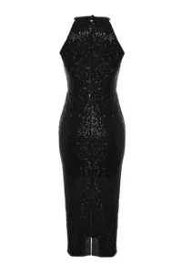 TRENDYOLMİLLA Black Lined Pullu Sequin Chic Evening Gown Gece Graduation Dress - Image 12