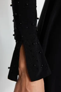 TRENDYOLMİLLA Black Pearl with accessories Knitting Short Chic Evening Gown Gece Graduation Dress - Image 5