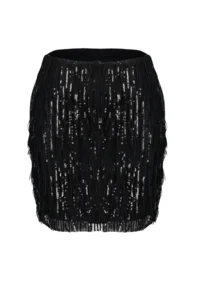 TRENDYOLMiLLA Black Body-Fitting shiny Sequined Sequin Skirt - Image 8