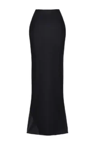 TRENDYOLMiLLA Black Weaving Satin LONG Skirt - Image 10