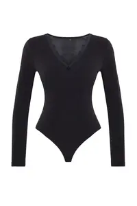 TRENDYOLMİLLA Black Knitting Lace Collar Detailed Bodysuit .D.00007 - Image 6