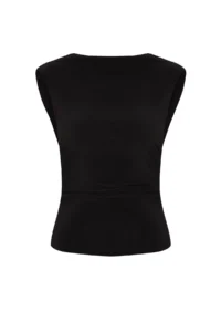 TRENDYOLMİLLA Black Back Detailed Chain with accessories Off-Shoulder Neck Knitting Blouse - Image 6