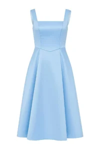 TRENDYOLMİLLA Light Blue A-Kesim Satin Weaving Chic Evening Gown Gece Graduation Dress - Image 9