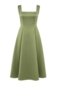 TRENDYOLMİLLA Oil Green A-Line Satin Weaving Chic Evening Gown Gece Graduation Dress - Image 10