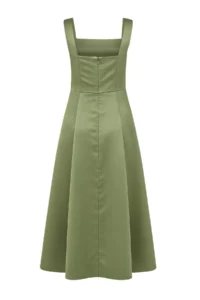 TRENDYOLMİLLA Oil Green A-Line Satin Weaving Chic Evening Gown Gece Graduation Dress - Image 11