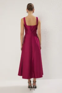 TRENDYOLMİLLA Plum A-Kesim Satin Weaving Chic Evening Gown Gece Graduation Dress - Image 10
