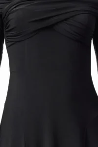 TRENDYOLMİLLA Black A-Kesim Knitting Evening Gown Gece Graduation Dress - Image 4