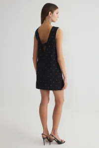 TRENDYOLMİLLA Black Shiny Stone Printed Super Mini Evening Gown Gece Graduation Dress - Image 5