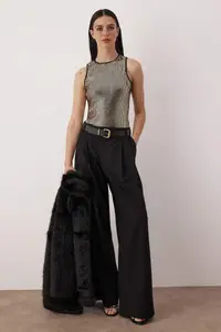 TRENDYOLMİLLA Gold Crew Neck Knitting Sequin snaps Bodysuit .D.00002 - Image 2