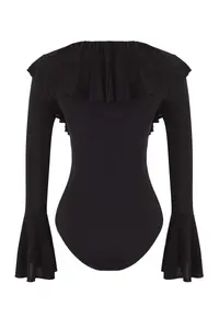 TRENDYOLMİLLA Black Plain V-neck LONG Knitting Sandy Bodysuit .D.00020 - Image 6