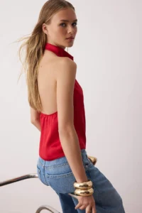 TRENDYOLMİLLA Rejection Satin Degaje Party Blouse - Image 4