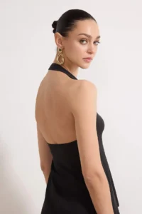 TRENDYOLMİLLA Black Accessory Detailed Shirred Party Blouse - Image 5