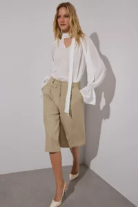 TRENDYOLMİLLA White Barbell Neck Unlined Weaving Party Blouse - Image 6