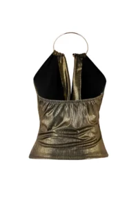 TRENDYOLMİLLA Tan Accessory Detailed Off-Shoulder Neck Knitting Party Blouse - Image 6
