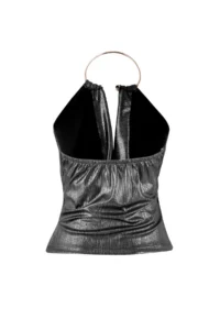 TRENDYOLMİLLA Silver Accessory Detailed Off-Shoulder Neck Knitting Party Blouse - Image 6