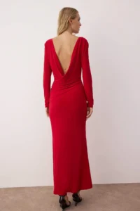TRENDYOLMİLLA Rejection Back Detailed Knitting Maxi Unlined Dress - Image 4