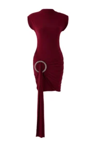 TRENDYOLMİLLA Burgundy Special Accessory Detailed Knitting Mini Unlined her dress - Image 5