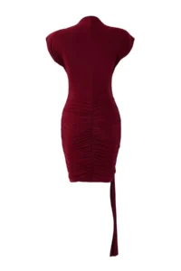 TRENDYOLMİLLA Burgundy Special Accessory Detailed Knitting Mini Unlined her dress - Image 6