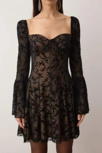 TRENDYOLMİLLA Black Heart Yaka Lace Short / Mini Elegant/Evening Dress - Image 3
