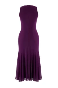 TRENDYOLMİLLA Plum Skirt with flywheel Tulle Maxi Party Dress - Image 6