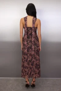 TRENDYOLMİLLA Multicolored animals with scarf Knitting Tulle Maxi Lined Elegant/Evening Dress - Image 4