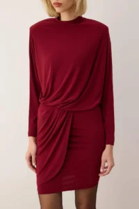 TRENDYOLMİLLA Burgundy padded Knitting Mini Unlined her dress - Image 4