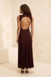 TRENDYOLMİLLA Dark Brown Knitting Back Detailed Dress - Image 4