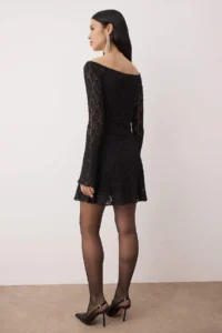 TRENDYOLMİLLA Black Knitting Lace Short / Mini Lined her dress - Image 4
