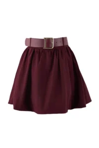 TRENDYOLMiLLA Burgundy Plain Ekstra Short / Super Mini Weaving terrycotton Party Skirt - Image 5