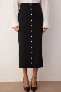 TRENDYOLMiLLA Black snaps Adjustable Midi Weaving Party Skirt - Image 3
