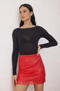 TRENDYOLMiLLA Rejection Super Mini Knitting Sequin Party Skirt - Image 2