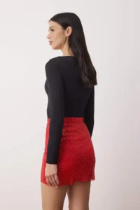 TRENDYOLMiLLA Rejection Super Mini Knitting Sequin Party Skirt - Image 4