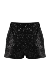 TRENDYOLMiLLA Black Extra/Super Mini Knitting Sequin Shorts - Image 6