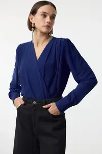 TRENDYOLMİLLA Saks Blue wrap Knitting snaps Bodysuit .D.0029