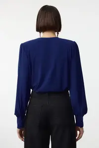 TRENDYOLMİLLA Saks Blue wrap Knitting snaps Bodysuit .D.0029 - Image 3