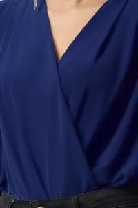 TRENDYOLMİLLA Saks Blue wrap Knitting snaps Bodysuit .D.0029 - Image 5