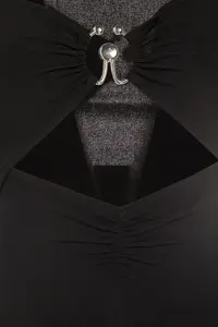 TRENDYOLMİLLA Black Window/Cut Out Detailed with accessories snaps Bodysuit .D.0014 - Image 5