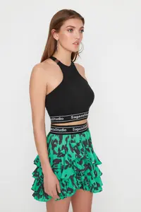 TRENDYOLMİLLA X Sagaza Studio Black Metal Accessory Detailed Knitting Bustier - Image 2
