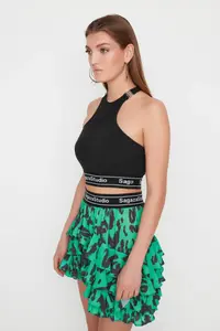 TRENDYOLMİLLA X Sagaza Studio Black Metal Accessory Detailed Knitting Bustier - Image 3