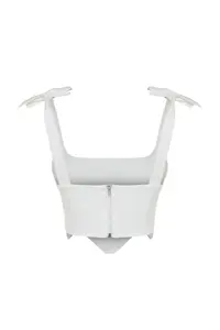 TRENDYOLMİLLA Ecru Crop underwire Weaving Bustier - Image 8
