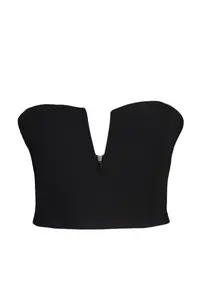 TRENDYOLMİLLA Black Crop Lined Weaving Bustier - Image 7